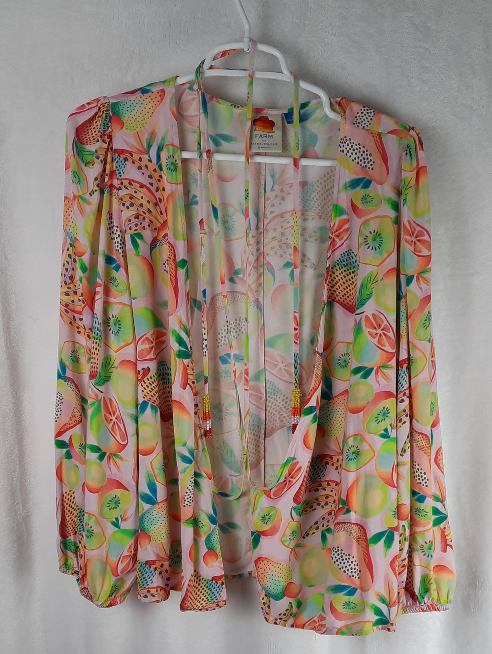 FARM Rio Anthropologie Citrus & Kiwi Wrap Top - Picture 3 of 16